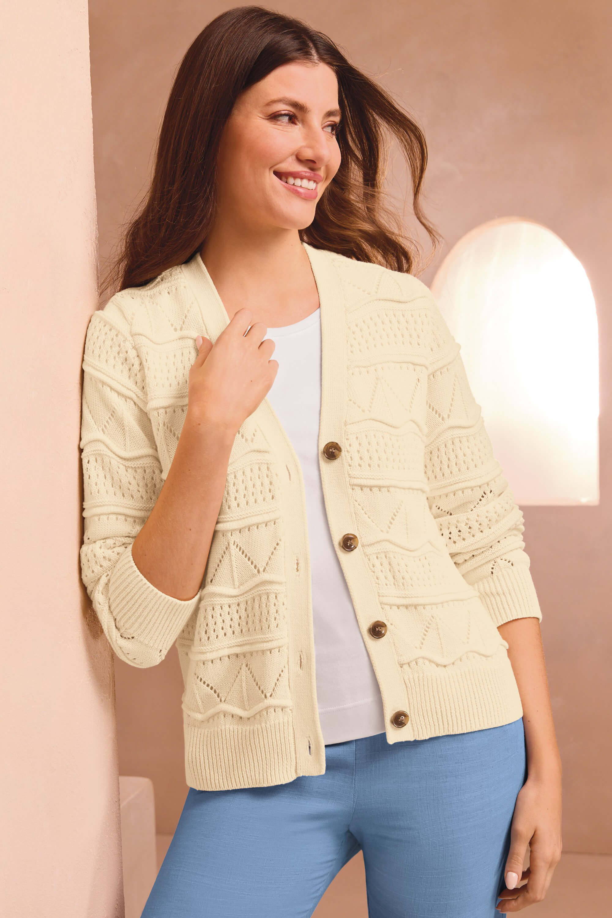 Pointelle cardigan